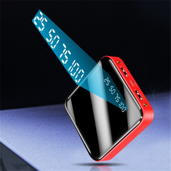 Mini 20000 mAh Taşınabilir Ayna Dijital Ekranlı Power Bank