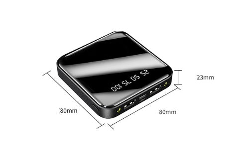 Mini 20000 mAh Taşınabilir Ayna Dijital Ekranlı Power Bank